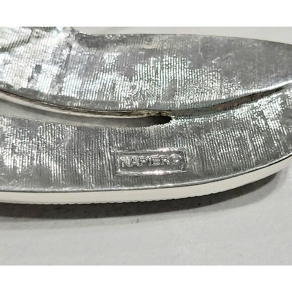 NWOT Estate Signed Napier Ribbon "Z" Rhinestone Brooch Bright Shiny - Picture 4 of 9